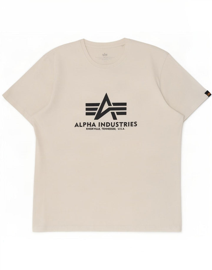 Alpha Industries Herre Grafisk T-Shirt Top Stor Hvid