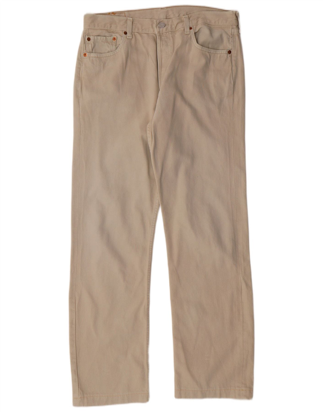 LEVI'S Herre 501 Straight Jeans W36 L31 Beige Bomuld
