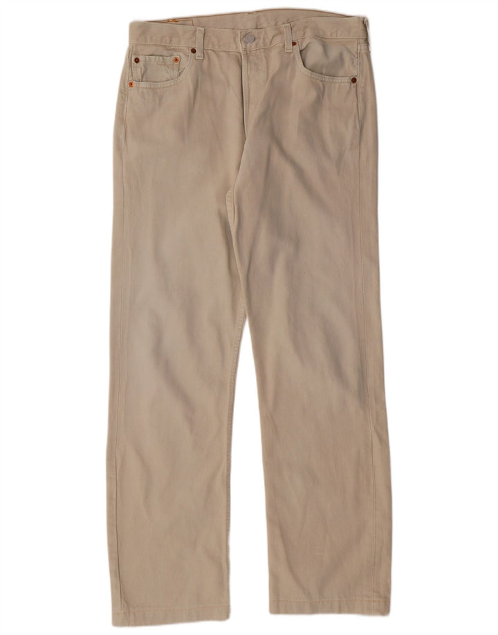 LEVI'S Herre 501 Straight Jeans W36 L31 Beige Bomuld