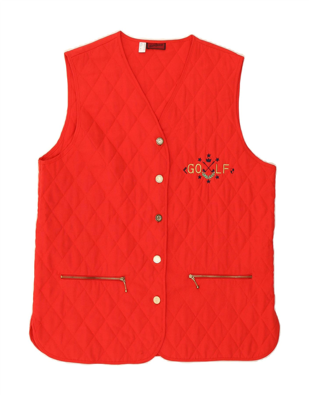 AVITANO Womens Quilted Gilet UK 14 Large Red Vintage Avitano and Second-Hand Avitano from Messina Hembry 