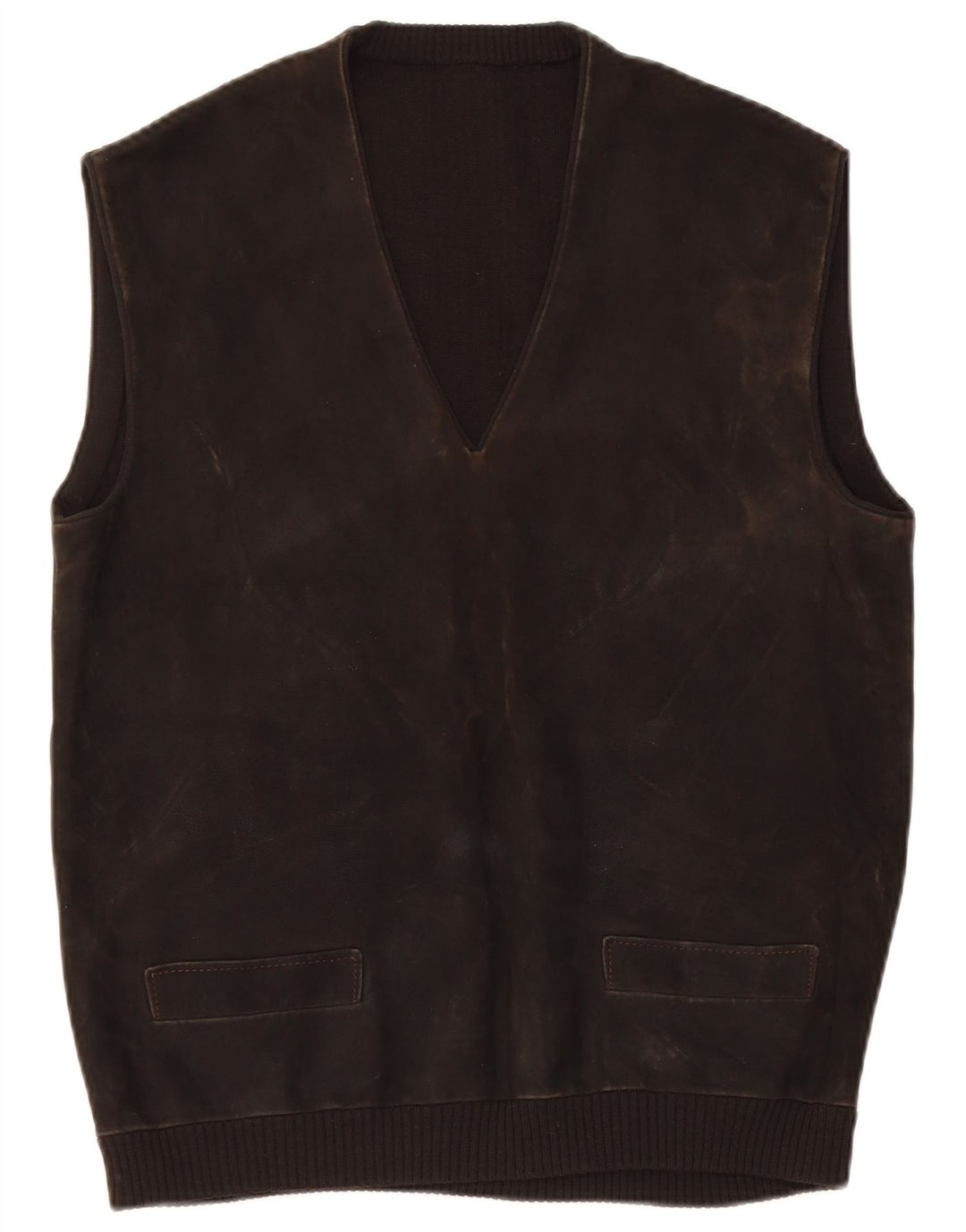 Vintage herre ruskindsvest Tank Top IT 48 Lille Brun