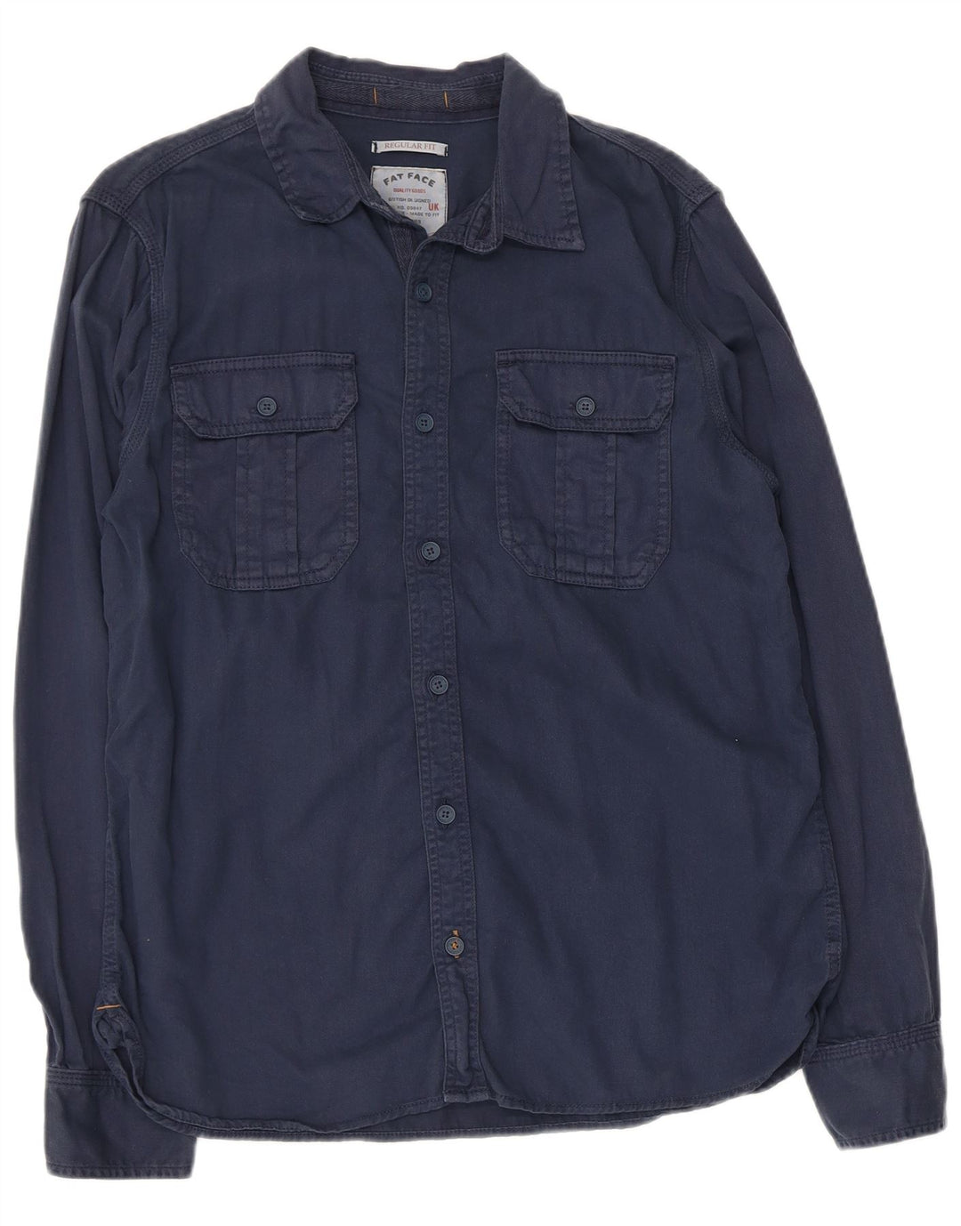 Fat Face Herre Regular Fit skjorte Medium Navyblå Bomuld