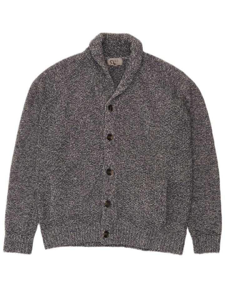 Marks & Spencer Herre cardigan sweater Medium Grey Flecked Acryl