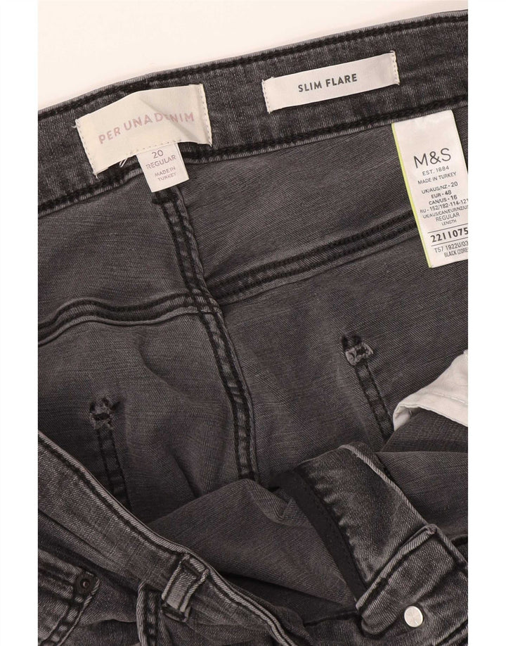 Marks & Spencer Dame Per Una Slim Flared Jeans UK 20 2XL W38 L30 Grå