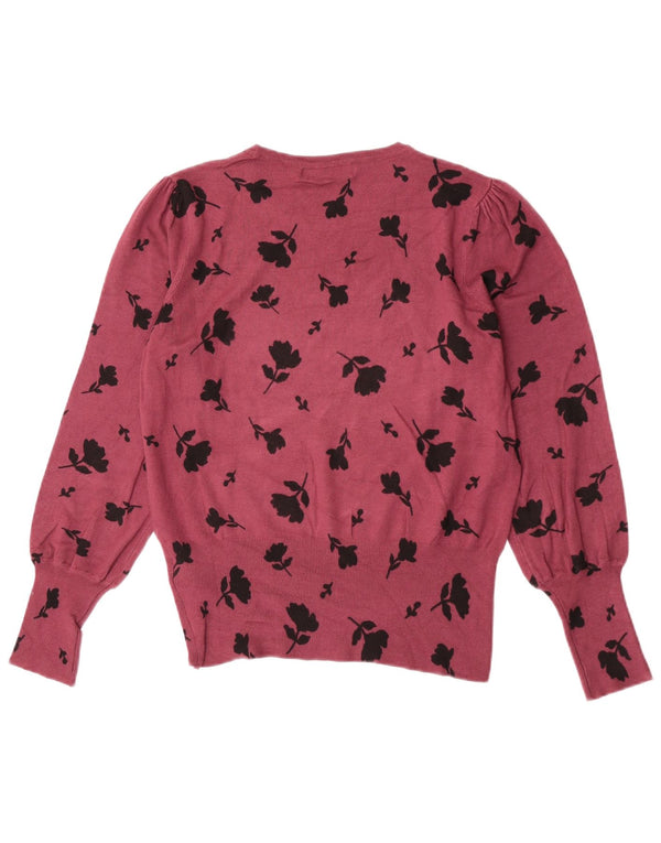 Marks & Spencer Dame Boat Neck Jumper Sweater UK 12 Medium Burgundy