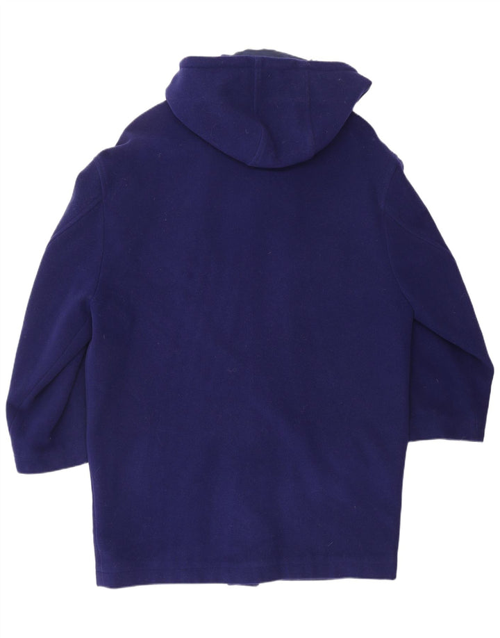 VERSACE Duffle Coat med hætte til mænd UK 38 Medium Blue Wool Designer