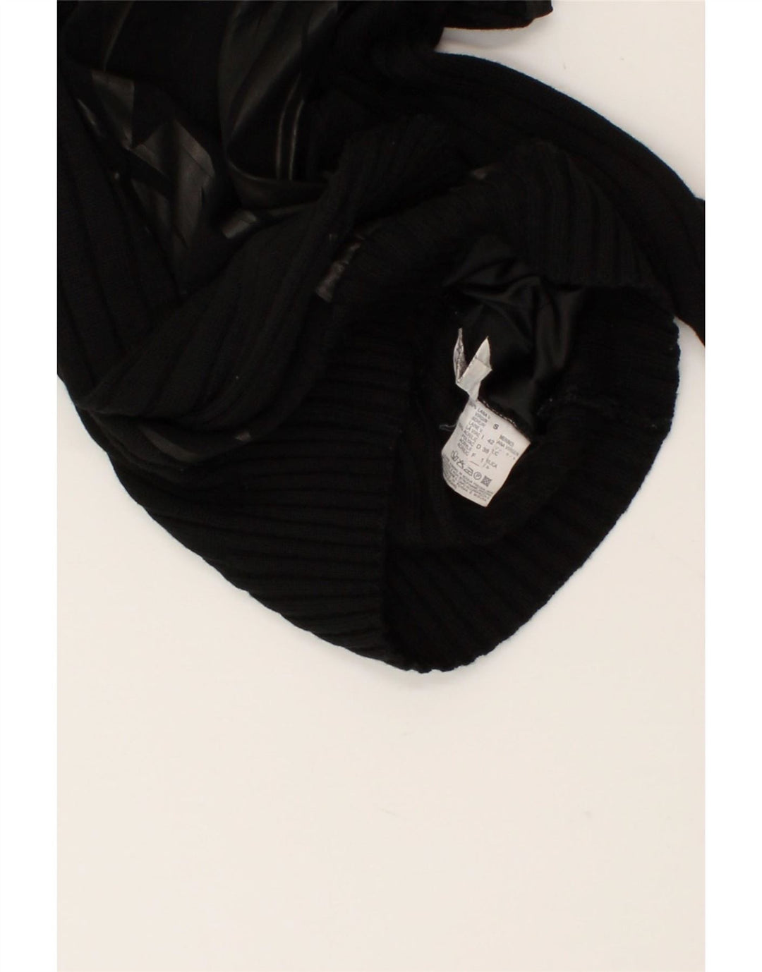 VINTAGE Dame Rullehalstrøje UK 10 Small Black Virgin Wool