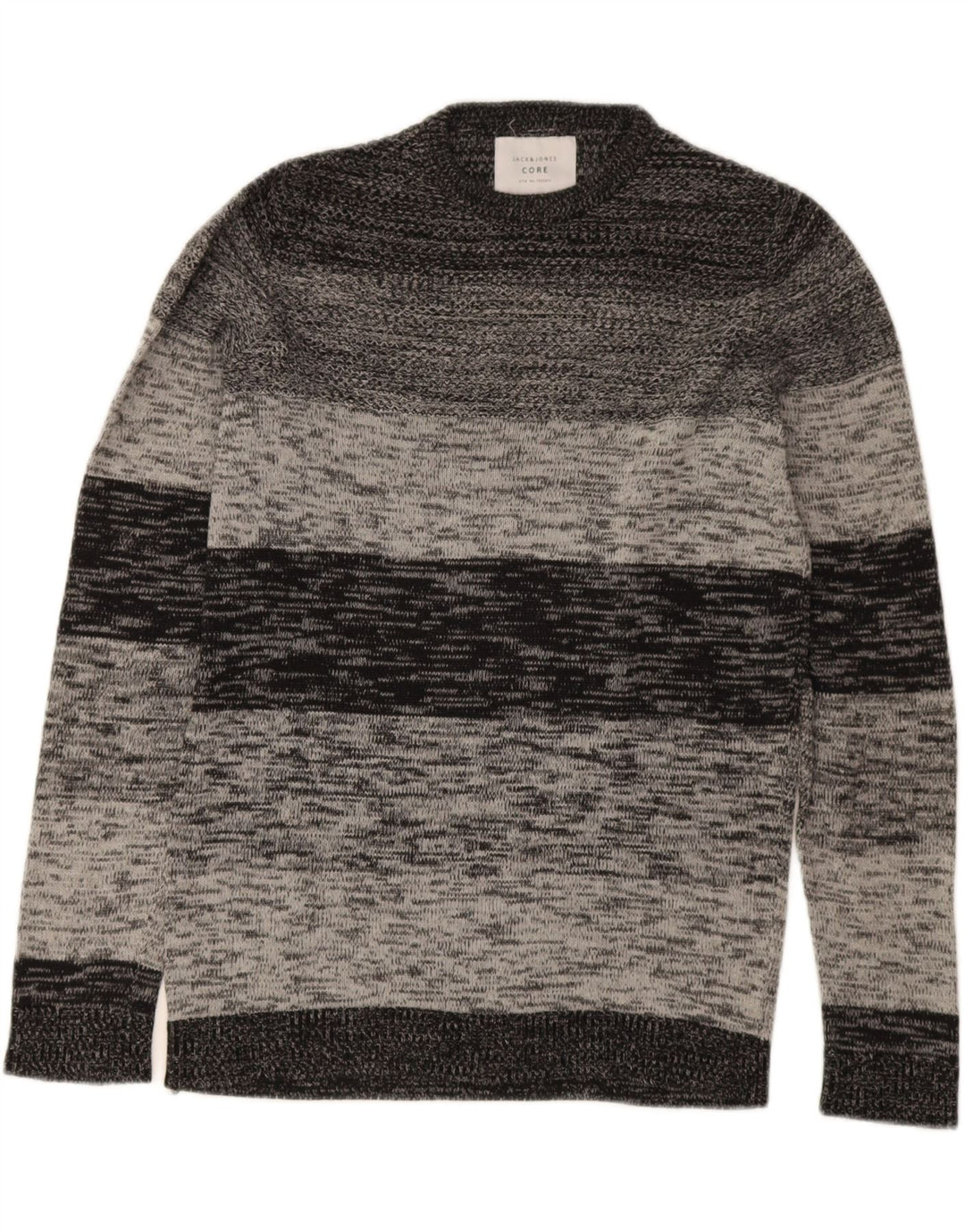 Jack & Jones herre rund hals sweater lille grå stribet