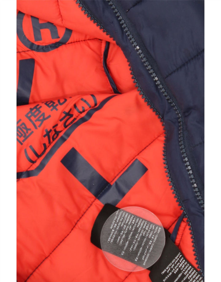 Superdry Polstret jakke til mænd UK 40 Stor marineblå nylon