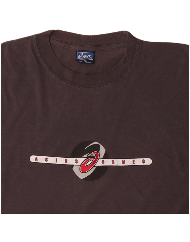 Asics Herre Grafisk T-Shirt Top XL Grå Bomuld