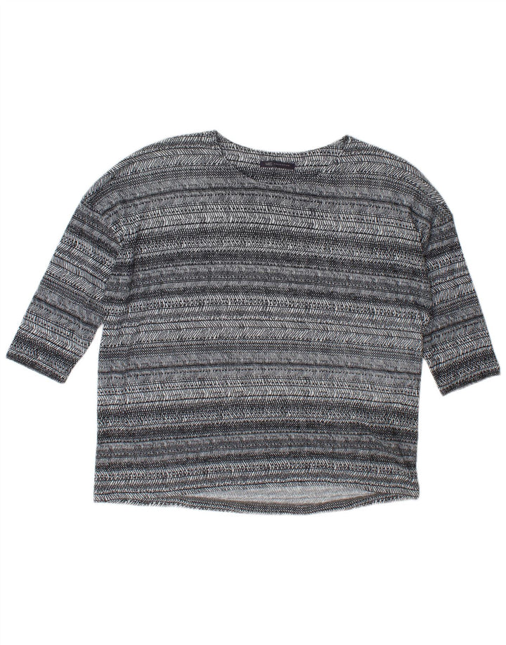 Marks & Spencer Dame Oversized Top 3/4 ærmer UK 18 XL Gråstribet
