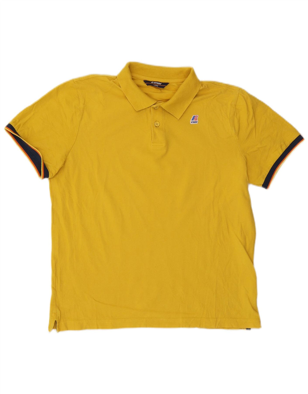 K-Way Polo Shirt til mænd Stor Gul Colourblock Bomuld