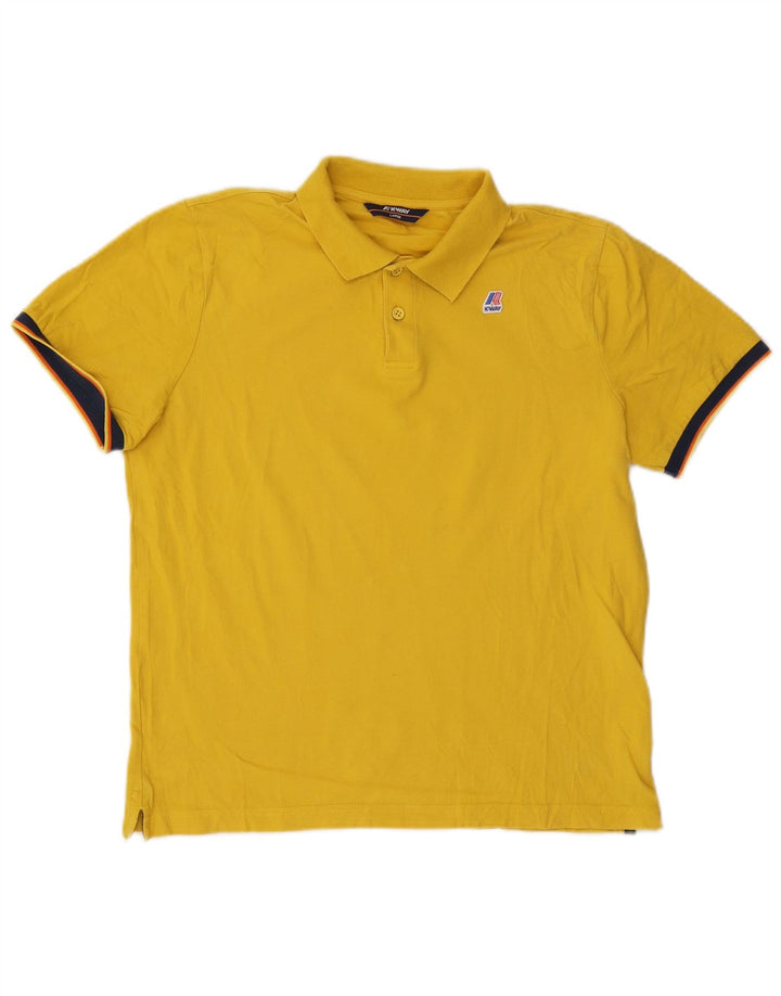 K-Way Polo Shirt til mænd Stor Gul Colourblock Bomuld