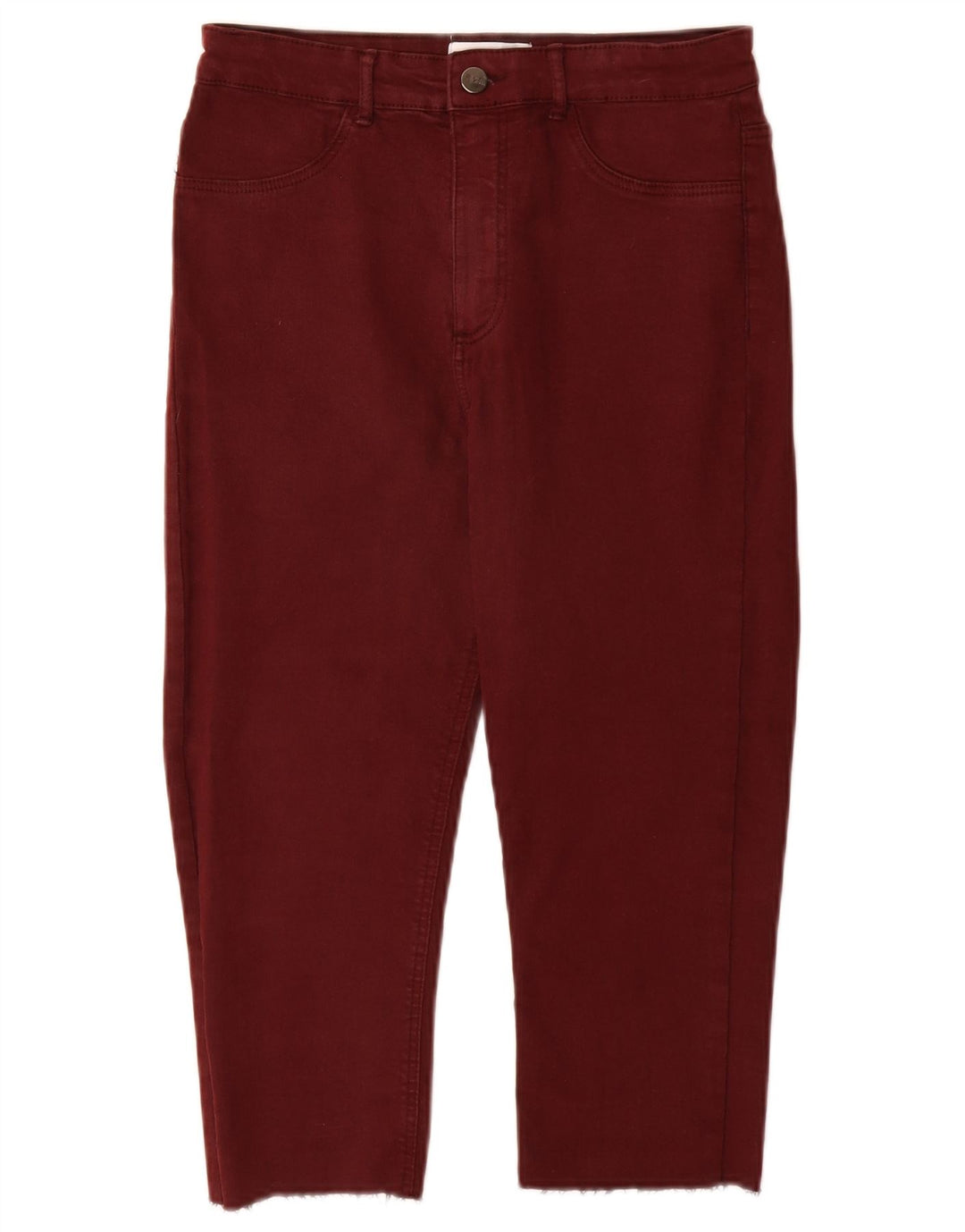 Zara Dame Capri Jeans EU 40 Medium W30 L18 Burgundy