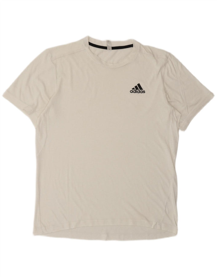 Adidas Herre T-Shirt Top Lille Hvid