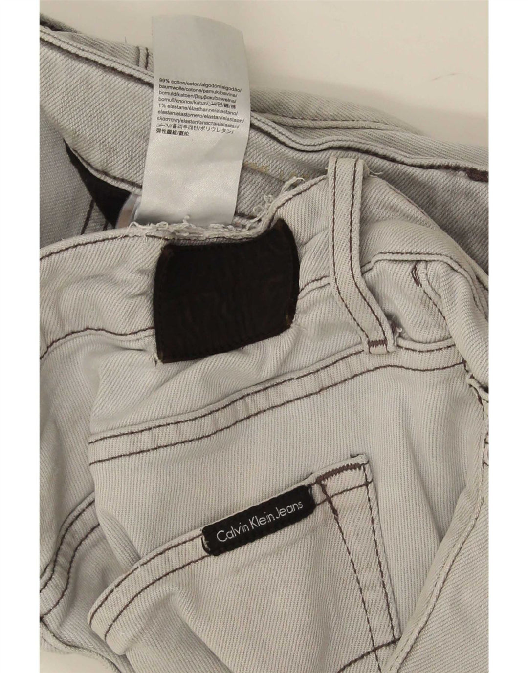 Calvin Klein Herre Slim Jeans W36 L32 Grå Bomuld