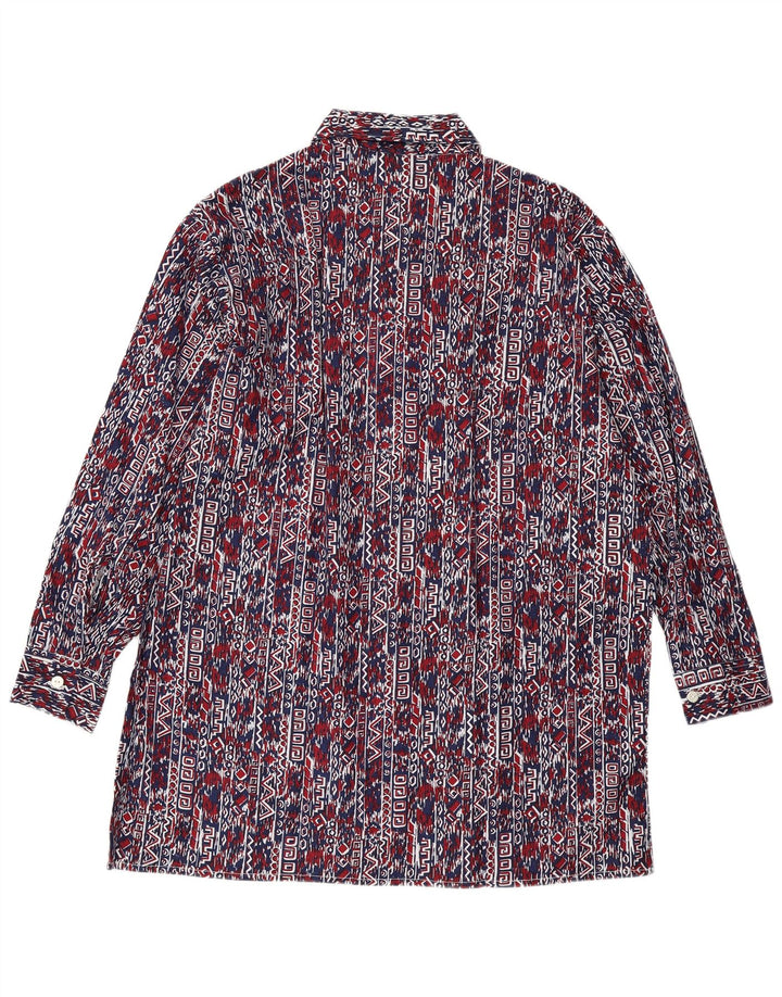 VINTAGE Herreskjorte str. 41 Large Navy Blue Geometric