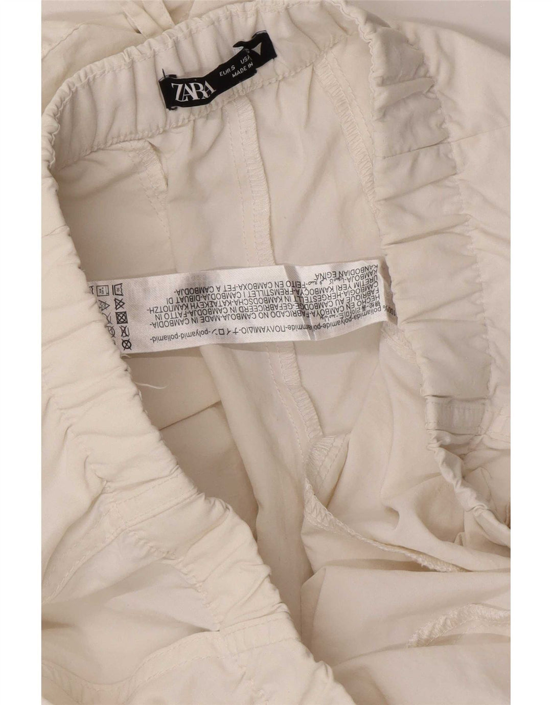 Zara Joggers Cargo Bukser Small W28 L30 Hvid polyamid
