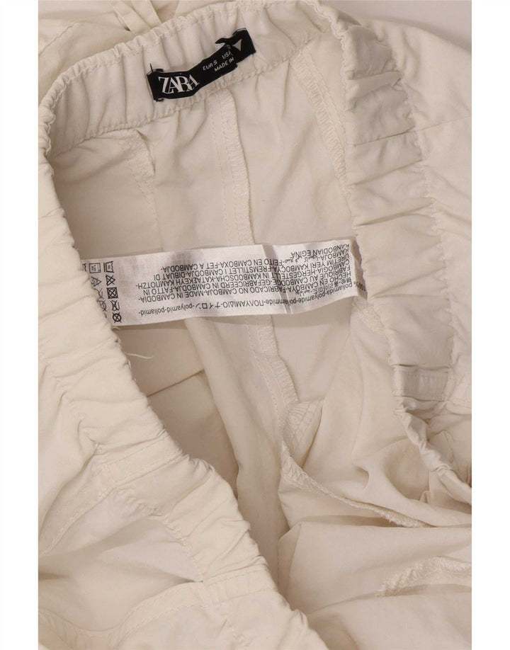 Zara Joggers Cargo Bukser Small W28 L30 Hvid polyamid