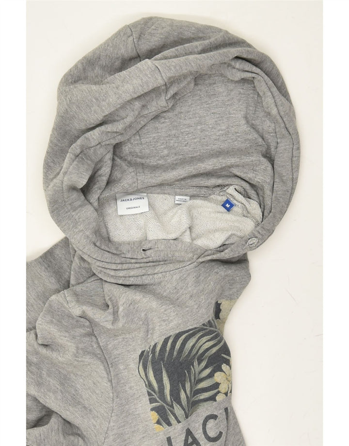 JACK & JONES Mens Graphic Hoodie Jumper Medium Grey Cotton | Vintage Jack & Jones | Thrift | Second-Hand Jack & Jones | Used Clothing | Messina Hembry 
