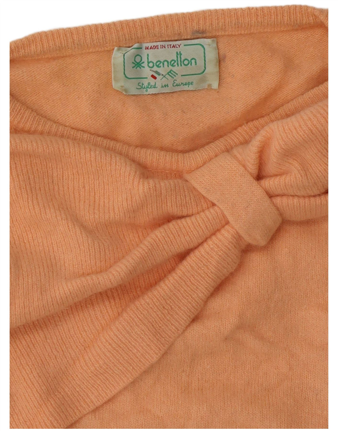 BENETTON Dame Crop Boat Neck Jumper Sweater UK 12 Medium Pink