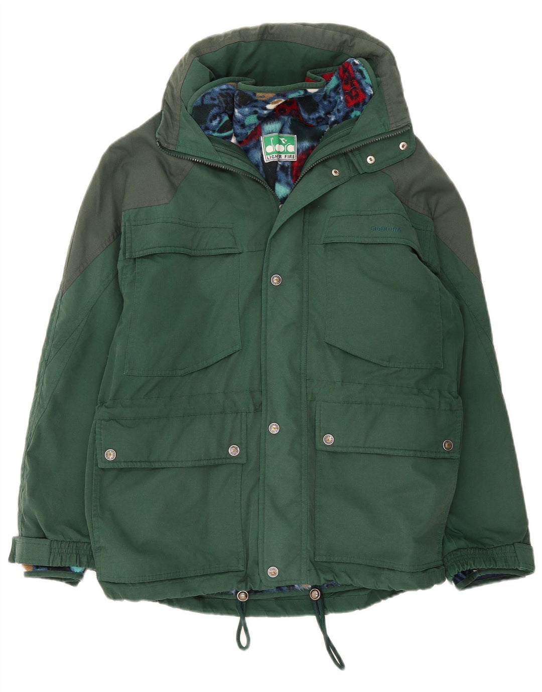 Diadora Herre Loose Fit Windbreaker Jacket UK 38 Medium Green Polyester