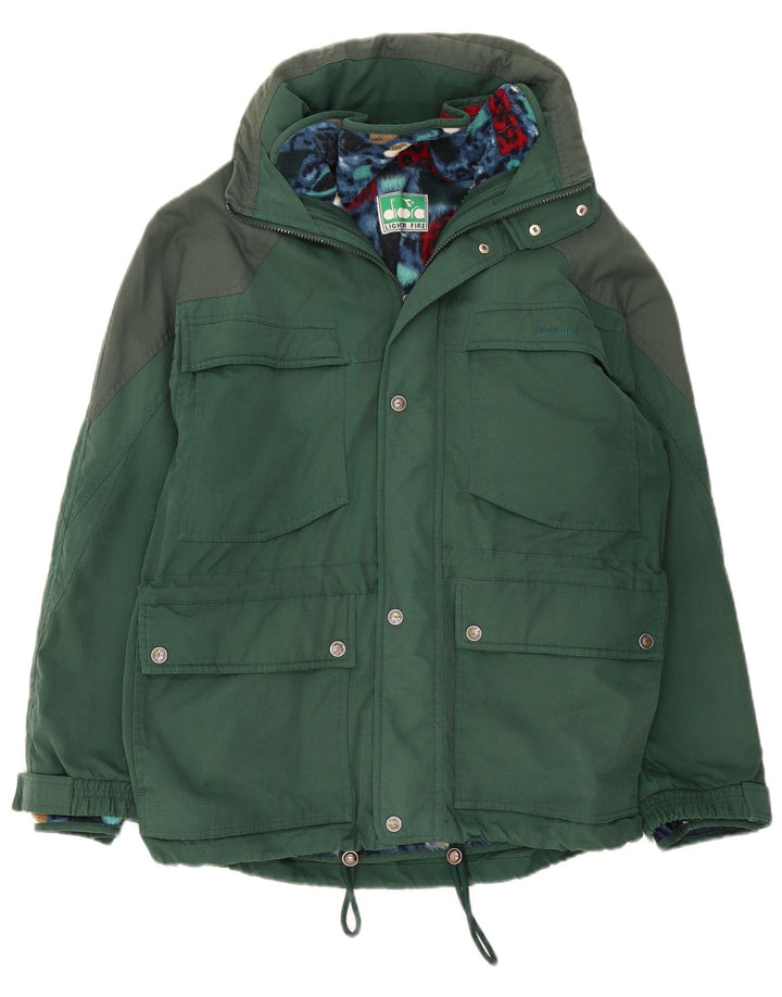 Diadora Herre Loose Fit Windbreaker Jacket UK 38 Medium Green Polyester