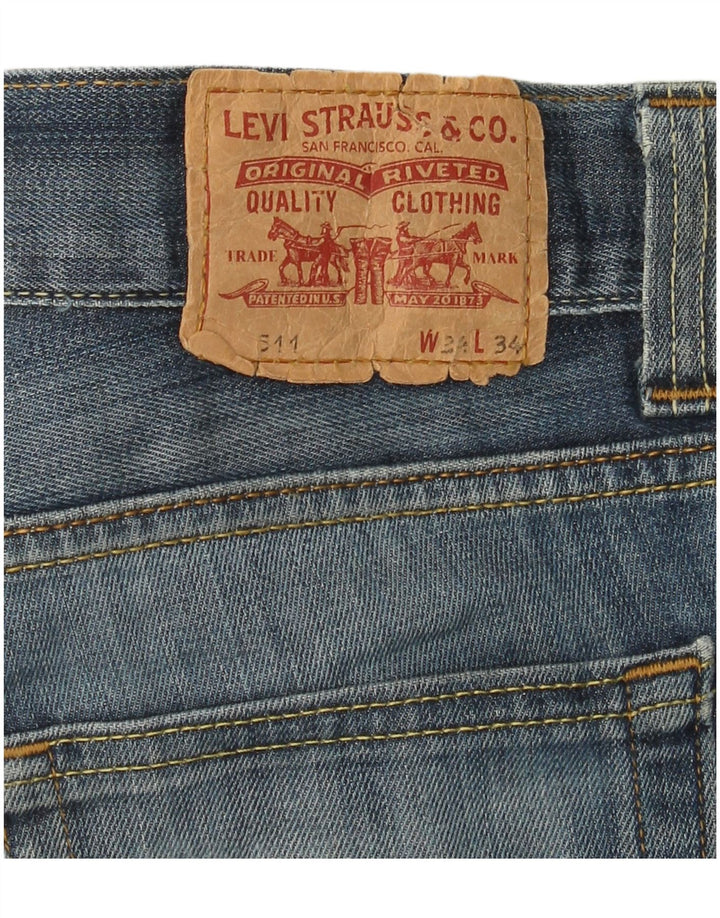 LEVI'S Herre 511 Slim Jeans W34 L26 Blå