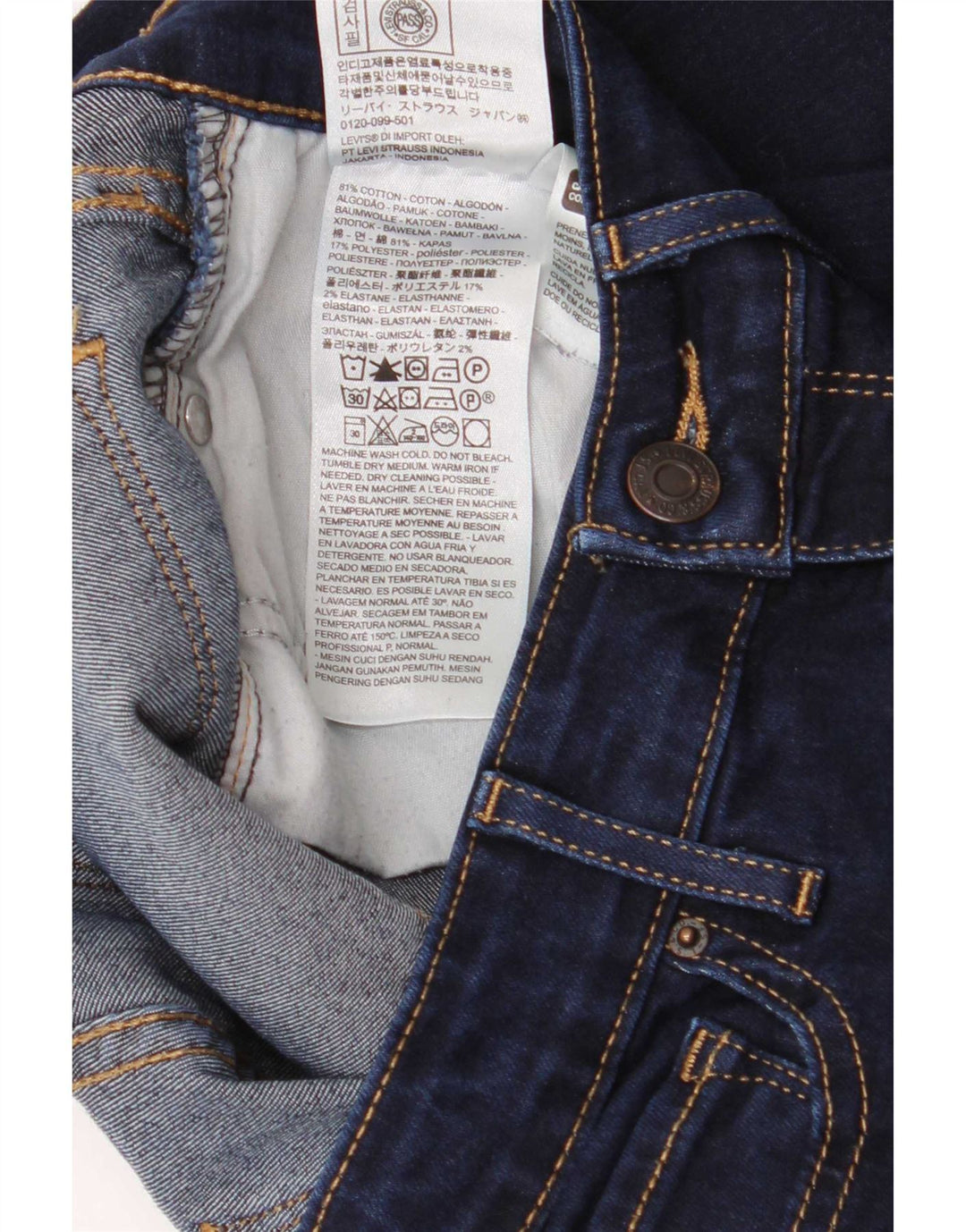 Levi's Dame 715 Bootcut Jeans W28 L26 Marineblå Bomuld