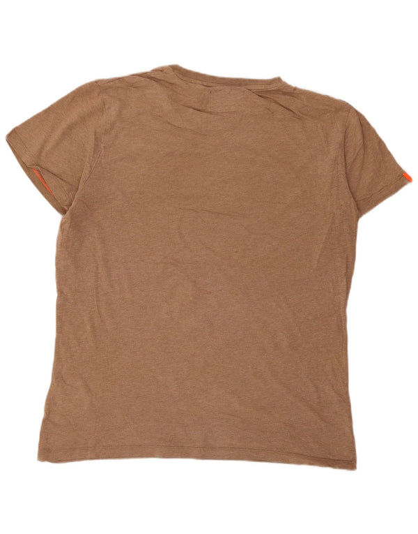 Superdry Mens T-Shirt Top Medium Brown Cotton