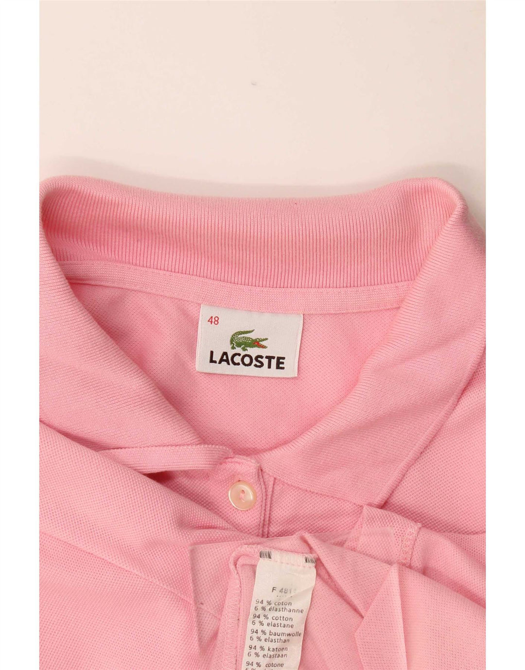 Lacoste Dame Polo Shirt Størrelse 48 XL Pink Bomuld