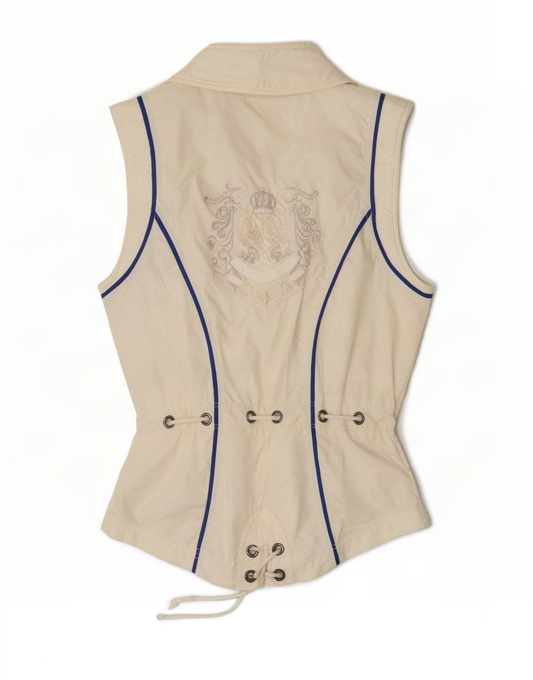 Sportalm Womens Grafisk Gilet EU 36 Small Off White Colourblock Polyamid