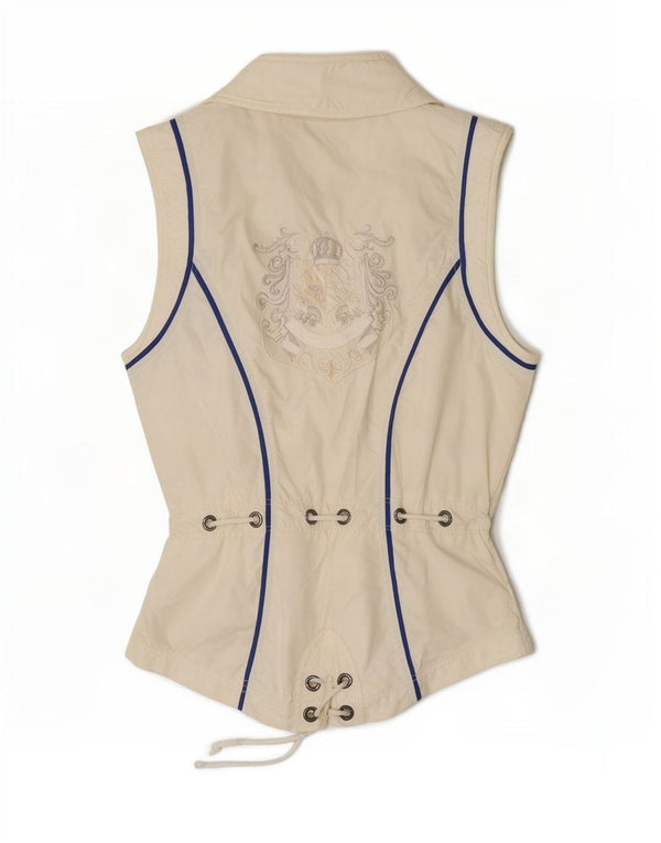 Sportalm Womens Grafisk Gilet EU 36 Small Off White Colourblock Polyamid