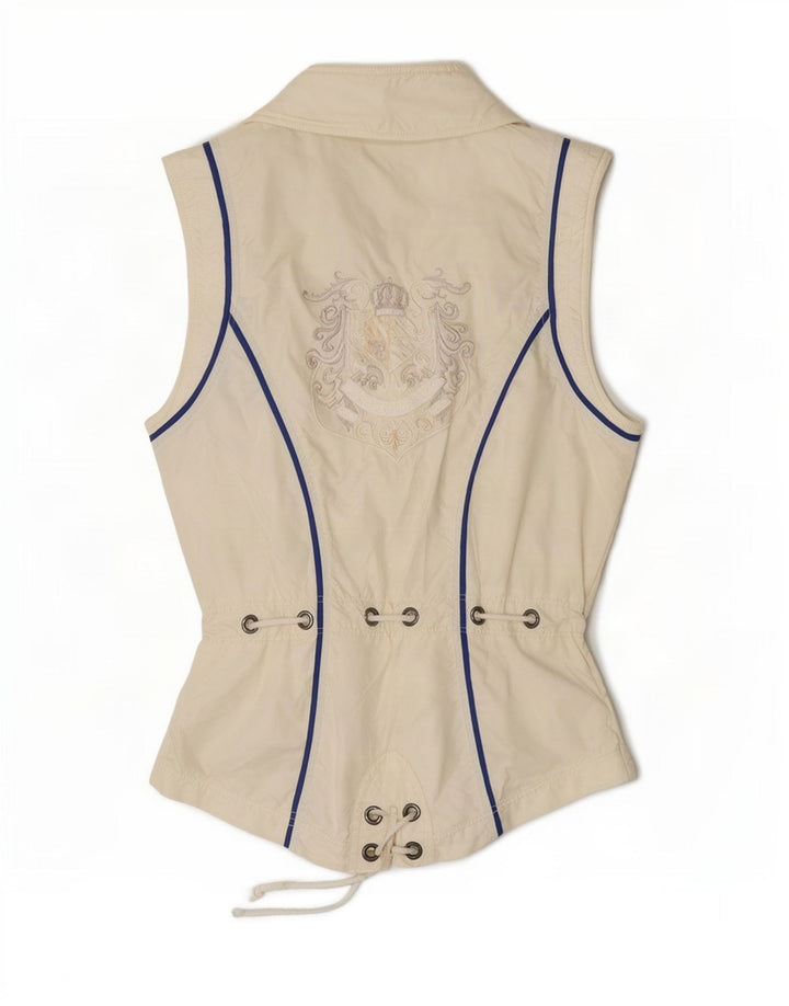 Sportalm Womens Grafisk Gilet EU 36 Small Off White Colourblock Polyamid
