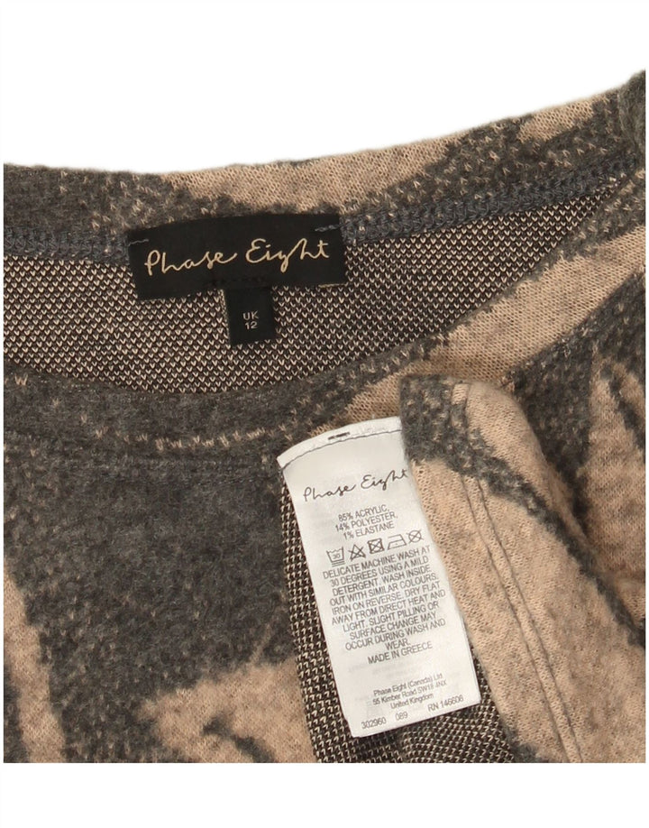 Phase Eight Dame Batwing Boat Neck Jumper Sweater UK 12 Medium Grey