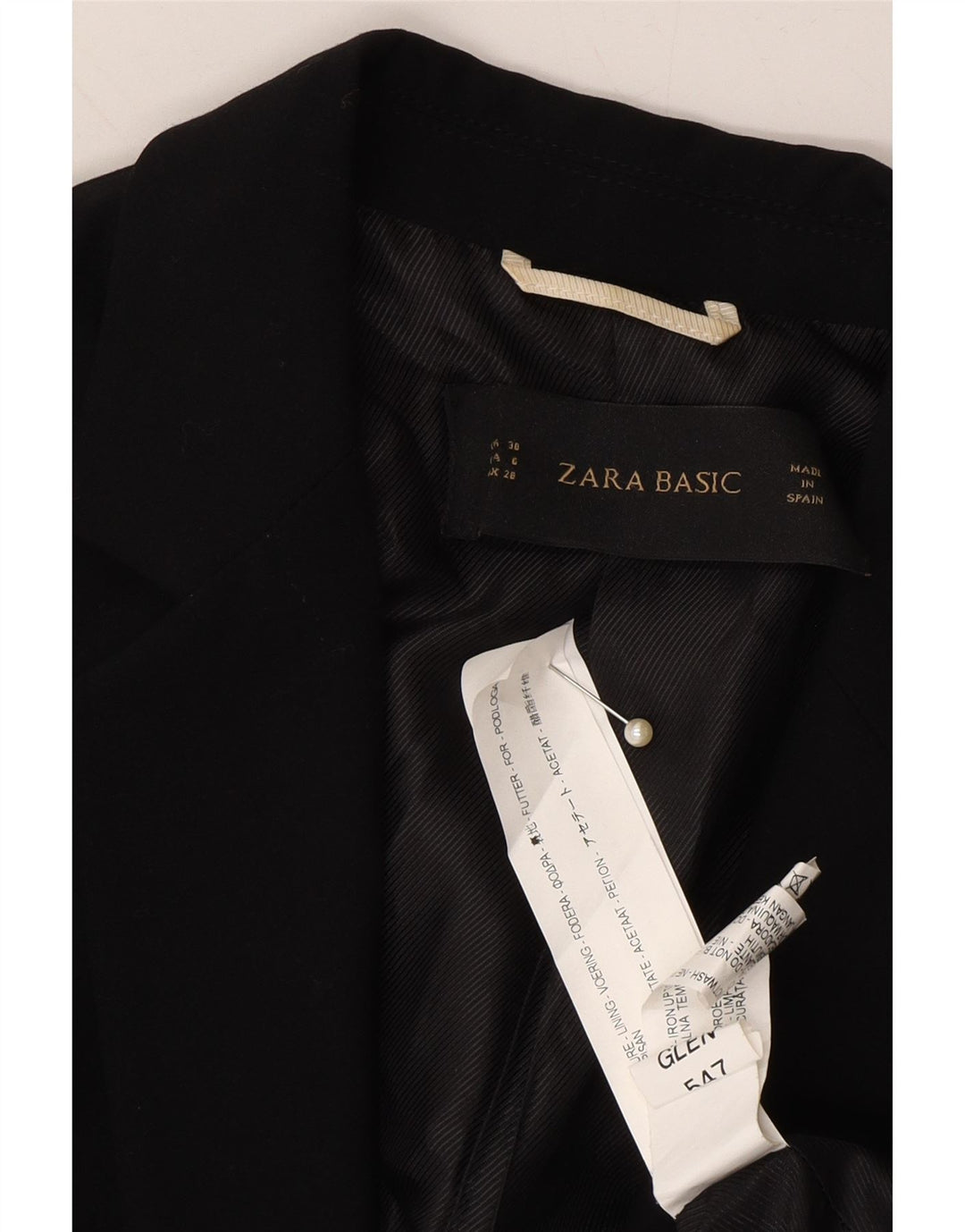 ZARA Womens 1 Button Blazer Jacket EU 38 Small Black Acetate Vintage Zara and Second-Hand Zara from Messina Hembry 