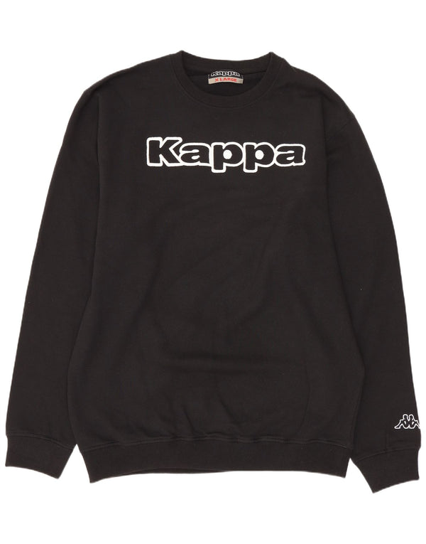 Kappa Herre Grafisk Sweatshirt Jumper XL Sort Bomuld