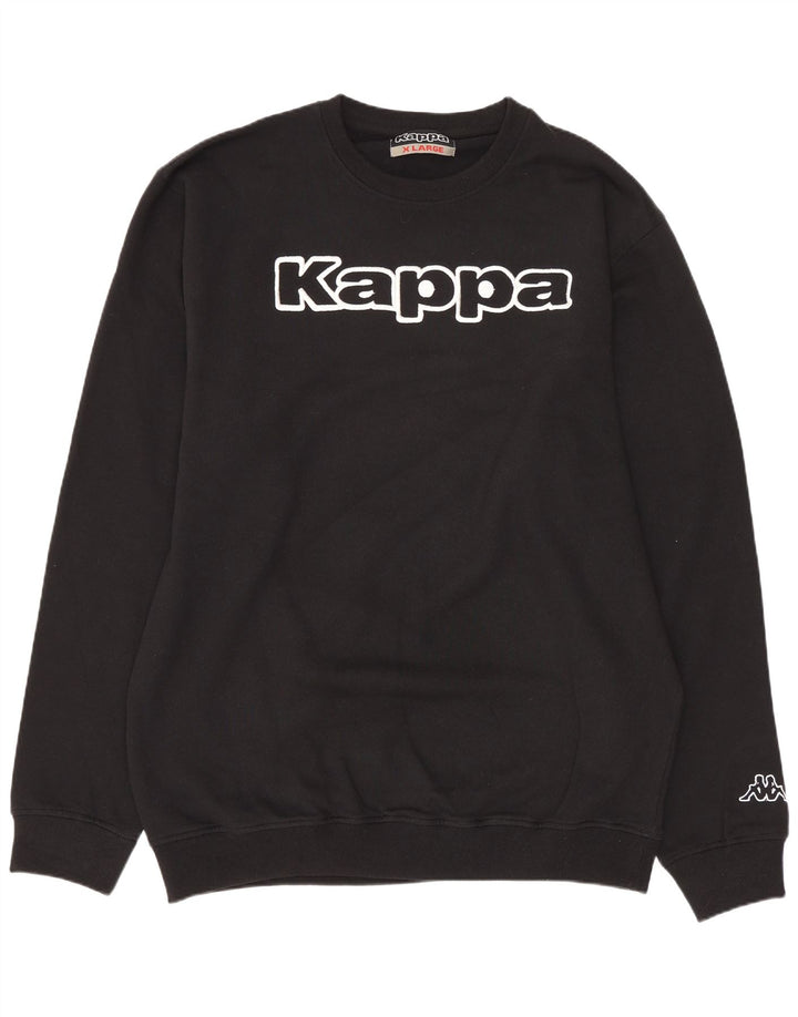 Kappa Herre Grafisk Sweatshirt Jumper XL Sort Bomuld
