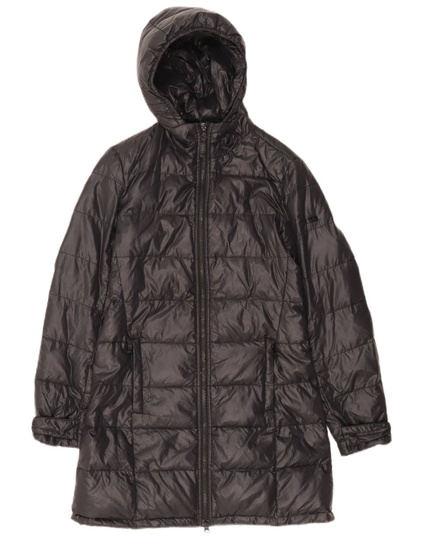 Ellesse Dame Hooded Polstret Frakke UK 10 Small Navy Blue Nylon