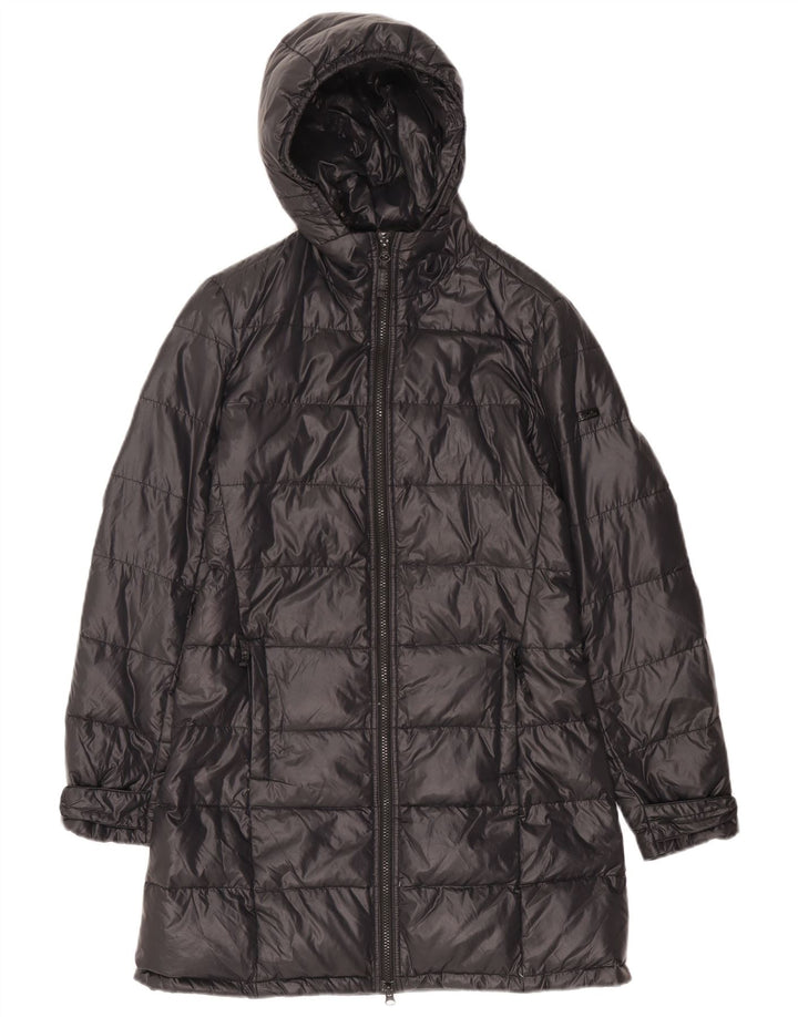 Ellesse Dame Hooded Polstret Frakke UK 10 Small Navy Blue Nylon