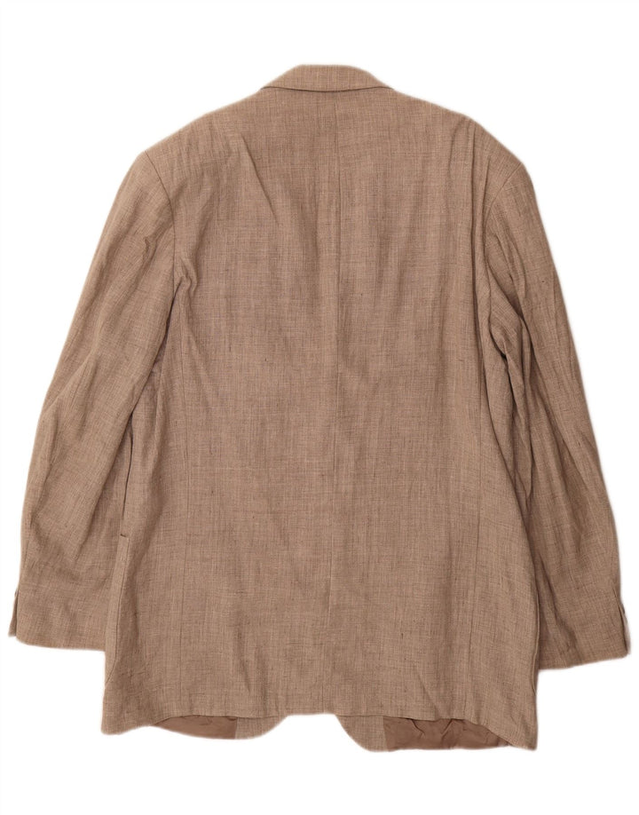 Marks & Spencer Herre 3 Button Blazer Jacket UK 42 Large Beige Linen