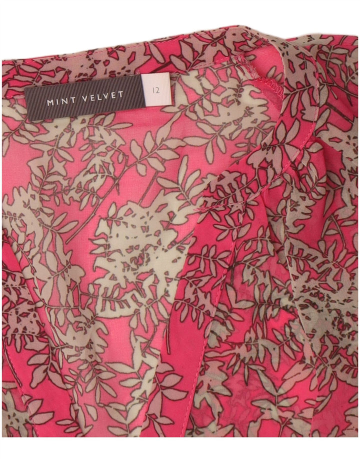 MINT FLØJEL Dame See Through Bluse Top UK 12 Medium Pink Floral