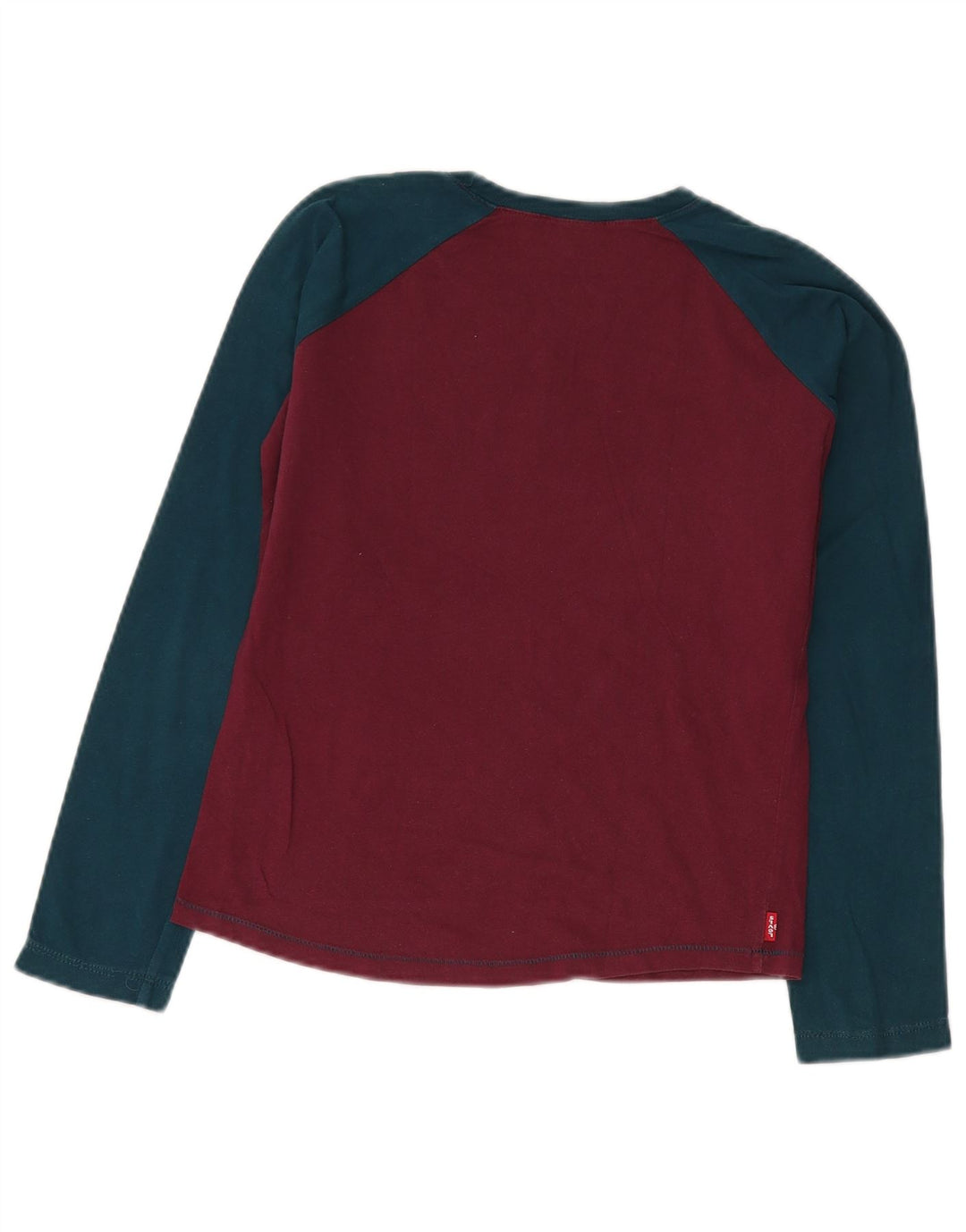 Levi's Dame Grafisk Top Langærmet UK 14 Medium Burgundy Colourblock