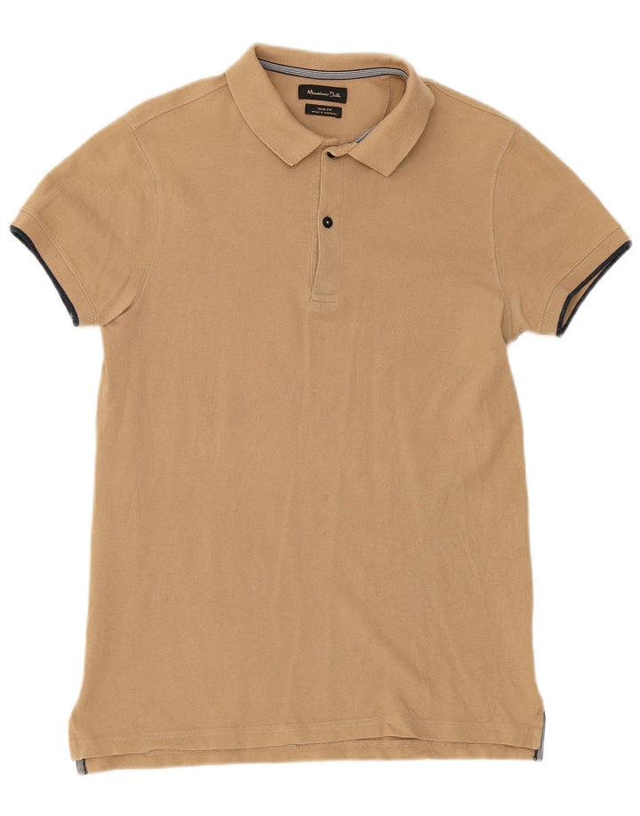 Massimo Dutti Herre Slim Fit Polo Shirt Medium Beige Bomuld
