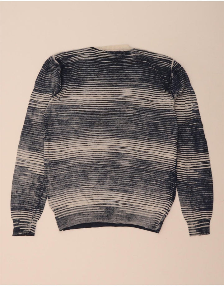 Marlboro Classics Herre V-hals sweater Medium Navy Blue Nålestribe