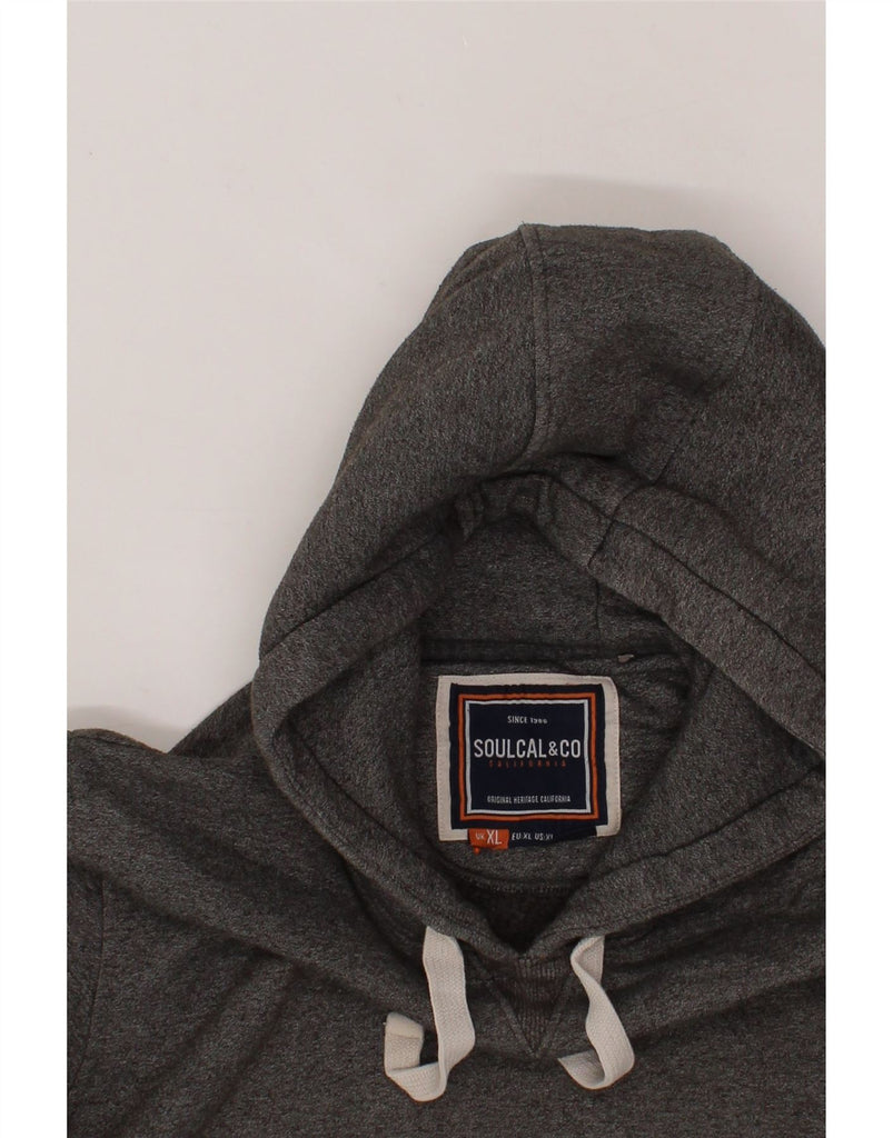 SOUL CAL Mens Hoodie Jumper XL Grey Flecked Cotton Vintage Soul Cal and Second-Hand Soul Cal from Messina Hembry 
