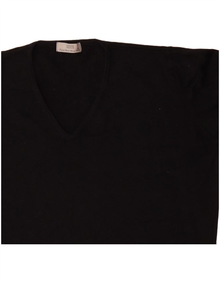 Marks & Spencer Dame Loose Fit V-hals sweater UK 14 Medium Sort