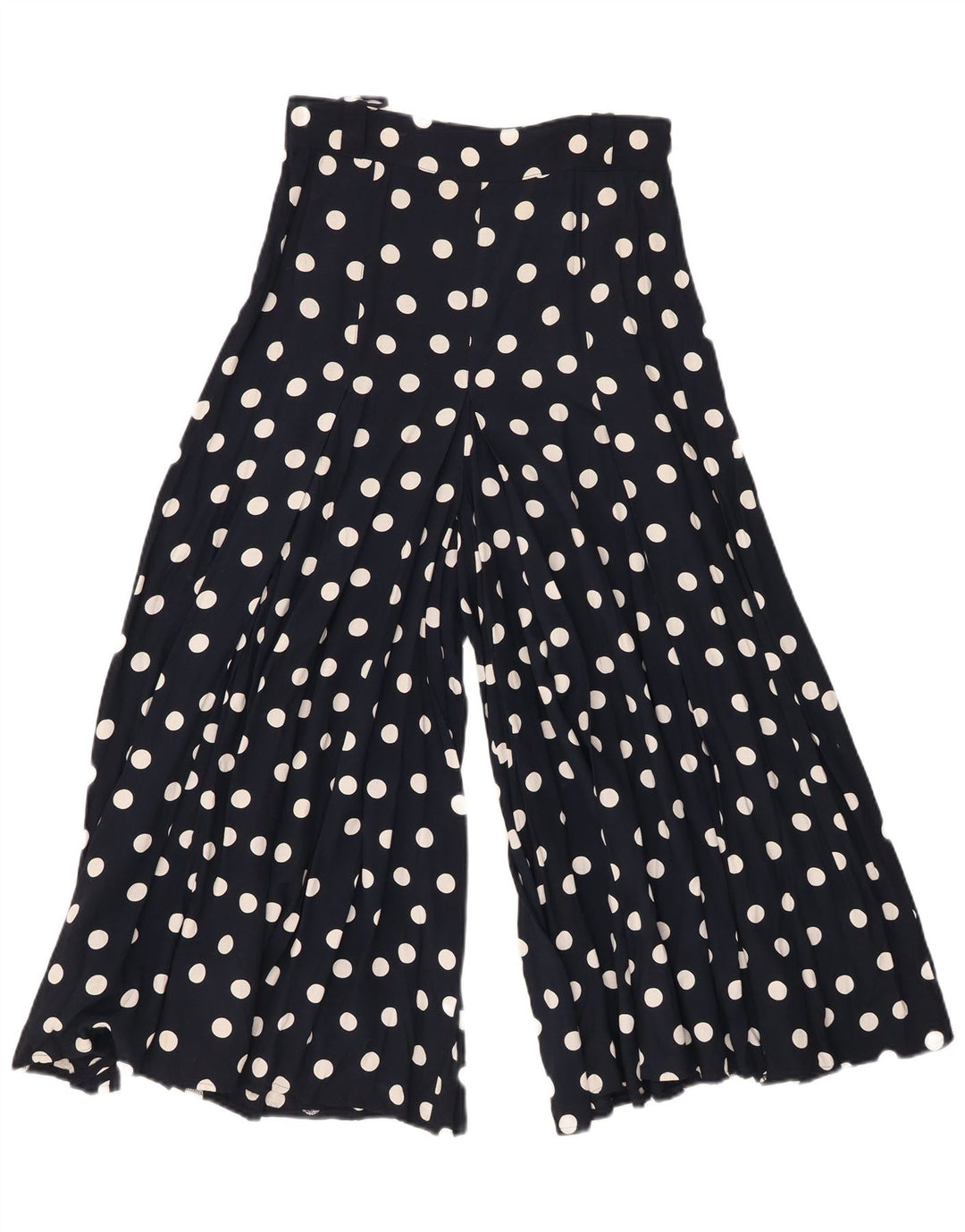 VINTAGE Capribukser med brede ben til kvinder W26 L21 Marineblå plettet