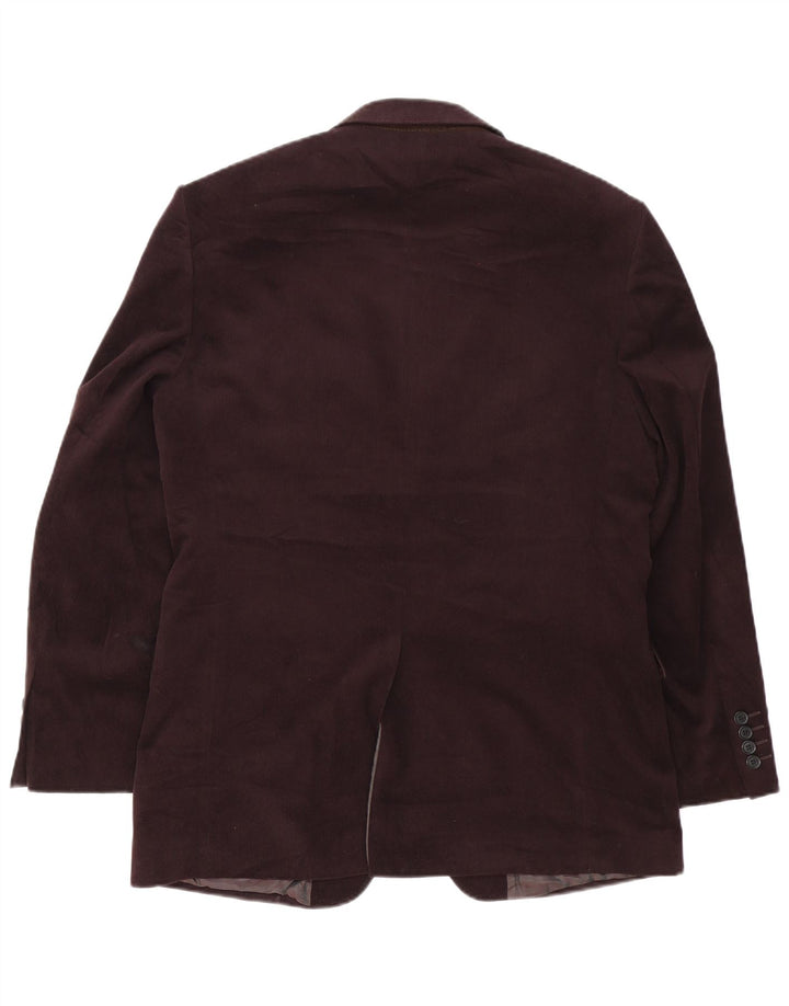 Marks & Spencer Herre 2-knaps blazerjakke UK 40 Medium Maroon Polyester
