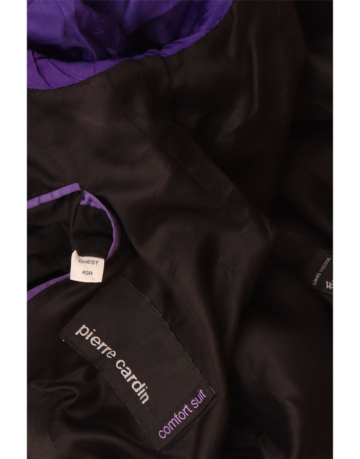 Pierre Cardin Herre 1 Knap Blazer Jakke UK 40 Stor Sort Uld